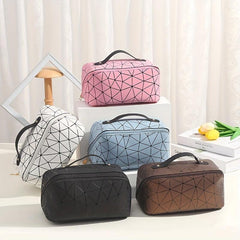 Geometric Pattern Travel Cosmetic Bag Large Capacity Makeup Bag