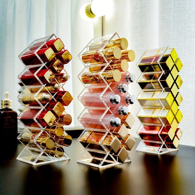 Acrylic Lipstick Holder Organizer 16 Spaces Desktop Lipgloss Storage Box
