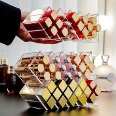 Acrylic Lipstick Holder Organizer 16 Spaces Desktop Lipgloss Storage Box