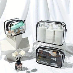 Clear Toiletry Bag With Zipper Waterproof Travel Makeup Bag