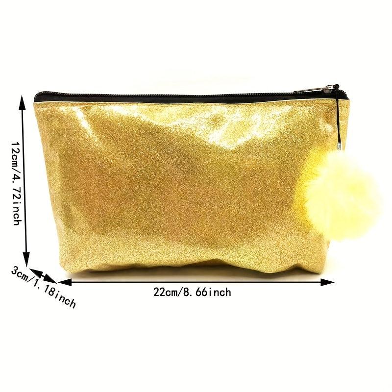 Glitter Waterproof Makeup Case Cosmetic Bag for Travel & Toiletry Storage