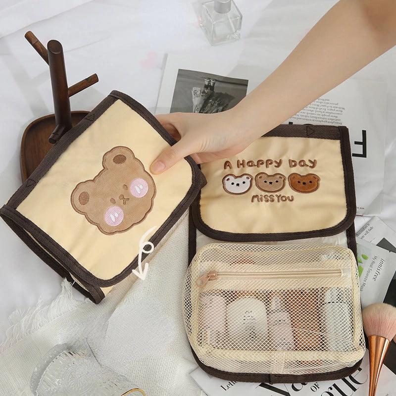 Bear Makeup Bag Travel Toiletries Organizer Cosmetic Case Pouch