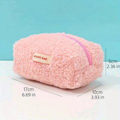 Small Plush Makeup Bag Y2K Purse Cosmetic Bag Student Pen Holder