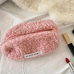 Small Plush Makeup Bag Y2K Purse Cosmetic Bag Student Pen Holder