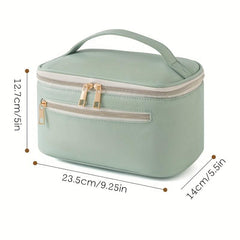 Makeup Bag with Brush Holder & Handle Travel Makeup Organizer