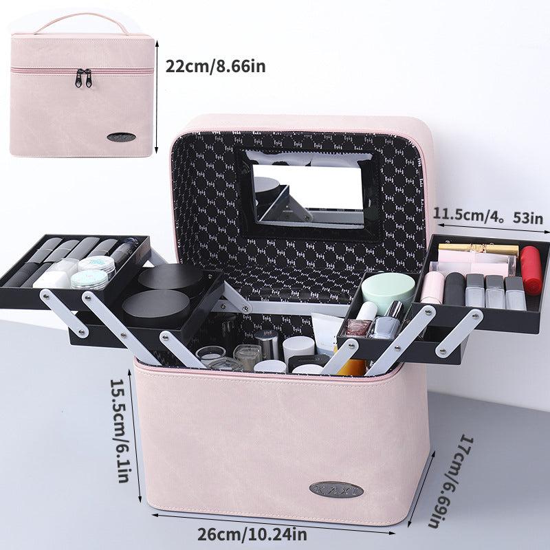 Women PU Travel Toiletry Bag Large Cosmetic Case Beauty Storage