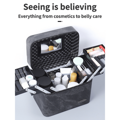 Women PU Travel Toiletry Bag Large Cosmetic Case Beauty Storage