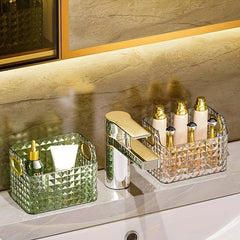 Clear Plastic Makeup Organizer and Cosmetics Storage Vanity Bin Caddy