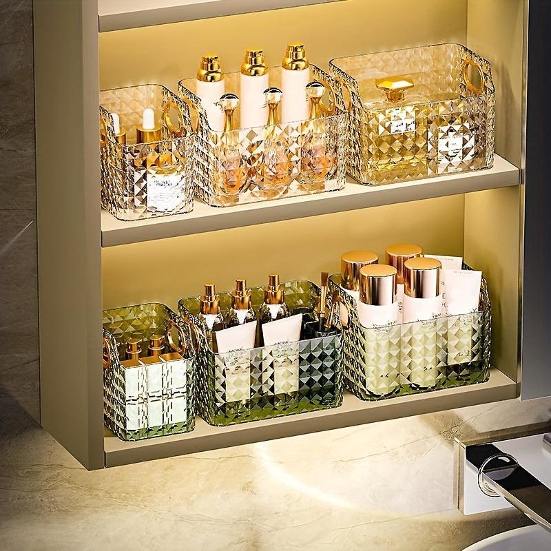 Clear Plastic Makeup Organizer and Cosmetics Storage Vanity Bin Caddy