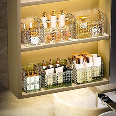 Clear Plastic Makeup Organizer and Cosmetics Storage Vanity Bin Caddy