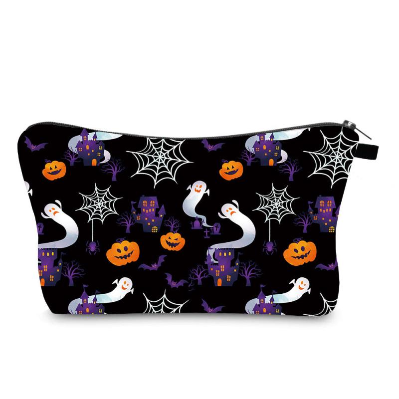 Halloween Zipper Pouch Travel Bag for Cosmetics and Makeup