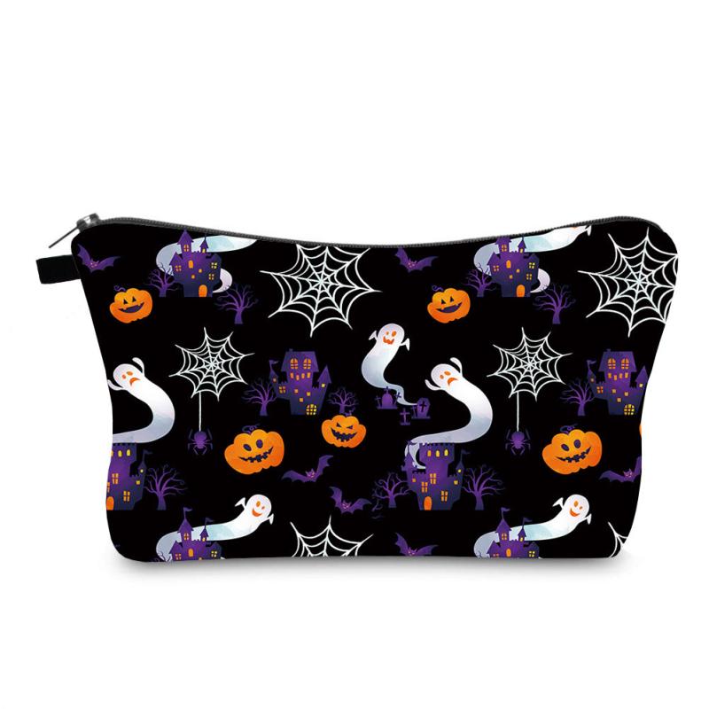 Halloween Zipper Pouch Travel Bag for Cosmetics and Makeup