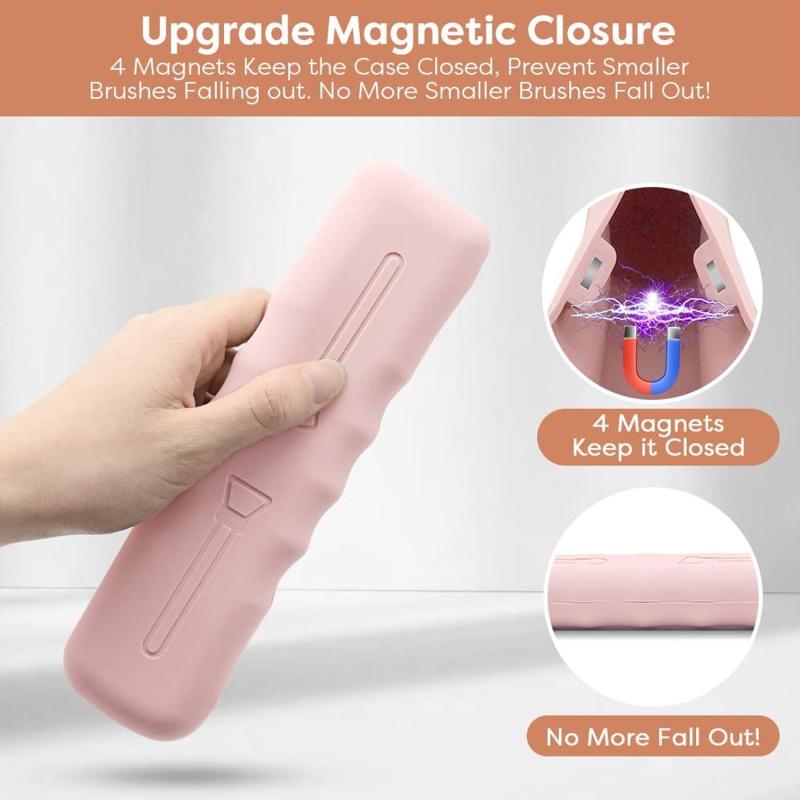 Makeup Brush Holder Magnetic Closure Organizer