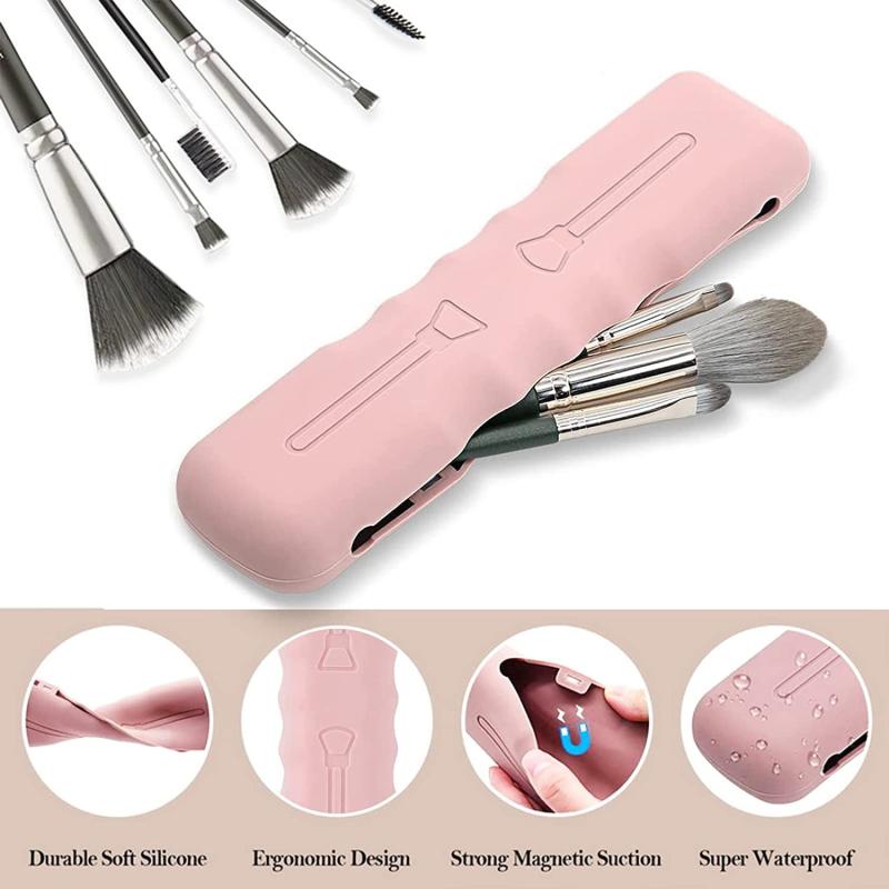 Makeup Brush Holder Magnetic Closure Organizer