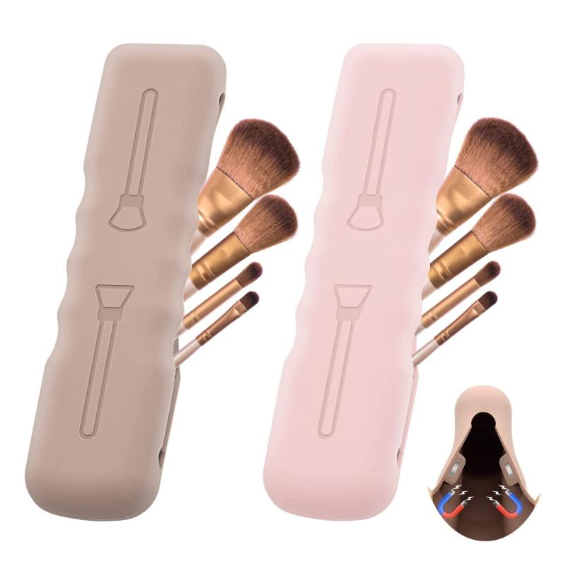 Makeup Brush Holder Magnetic Closure Organizer
