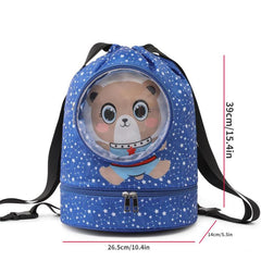 Funny Cartoon Swimming Bag Large Capacity Dry Wet Separation Toiletry Bag