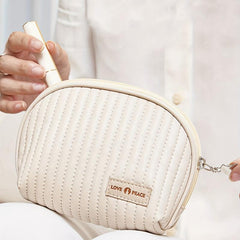 Semicircle Cosmetic Bag PU Travel Makeup Pouch Portable Toiletry Bag