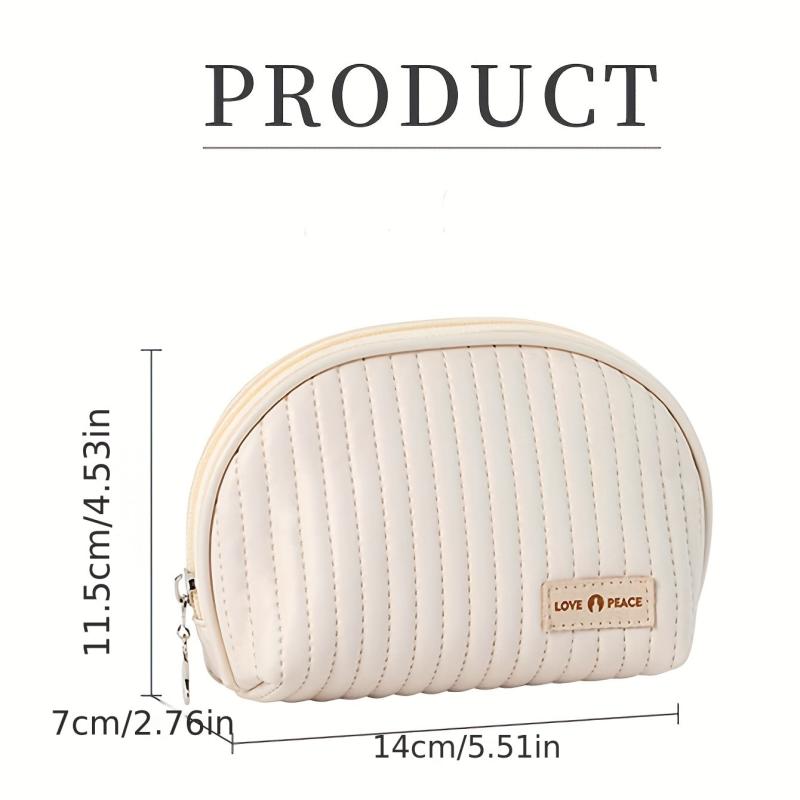 Semicircle Cosmetic Bag PU Travel Makeup Pouch Portable Toiletry Bag