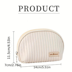 Semicircle Cosmetic Bag PU Travel Makeup Pouch Portable Toiletry Bag