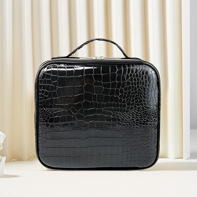 Travel Makeup Train Case Cosmetic Organizer Bag with Adjustable Compartments