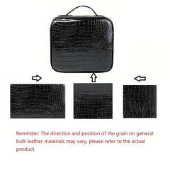 Travel Makeup Train Case Cosmetic Organizer Bag with Adjustable Compartments