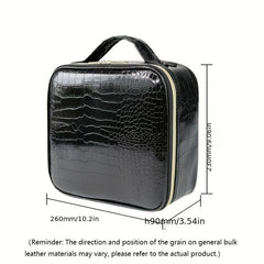 Travel Makeup Train Case Cosmetic Organizer Bag with Adjustable Compartments