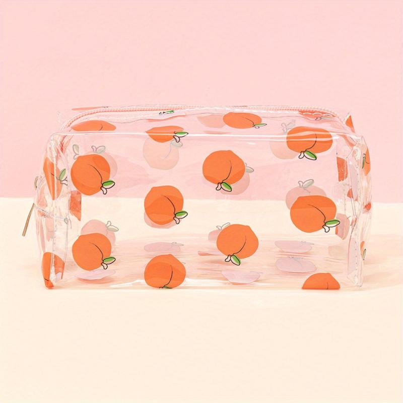 Cute Strawberry Pattern Clear Cosmetic Bag for Women