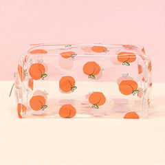 Cute Strawberry Pattern Clear Cosmetic Bag for Women