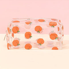 Cute Strawberry Pattern Clear Cosmetic Bag for Women