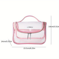 Clear Toiletry Bag Waterproof Travel Organizer Silvery Pink