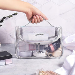 Clear Toiletry Bag Waterproof Travel Organizer Silvery Pink