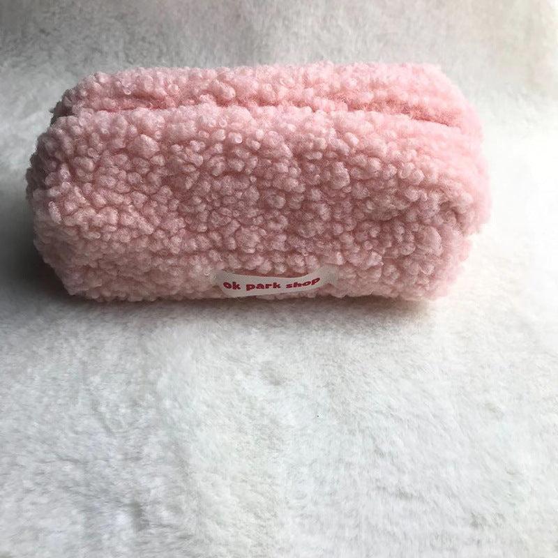 Plush Makeup Bag Zipper Pouch Furry Brush Holder