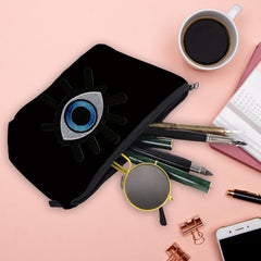 Eye Printed Cosmetic Pouch for Women - Roomy Makeup Bag with Zipper