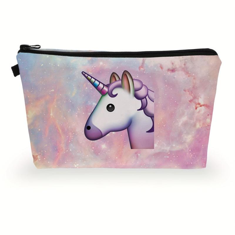 Unicorn Printed Makeup Bag For Purse Zipper Cosmetic Pouch