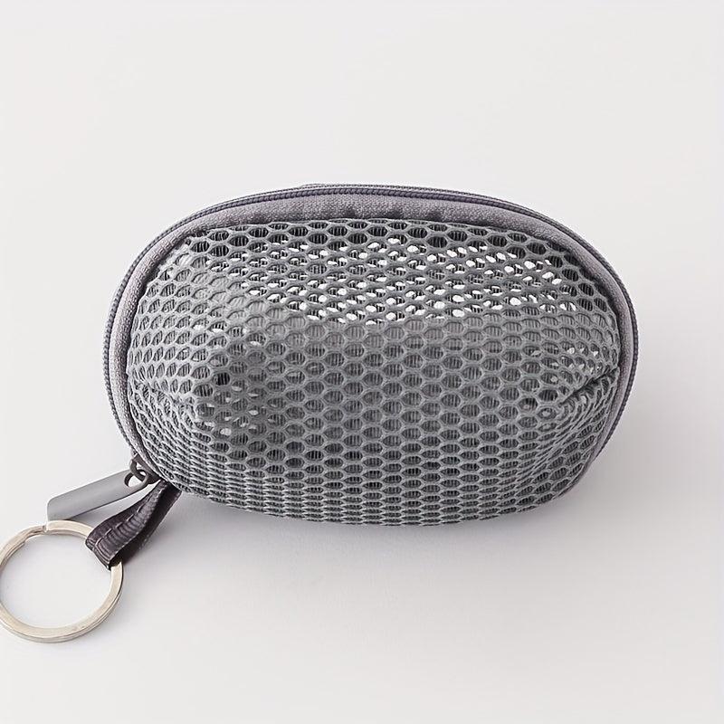 Hangable Small Mesh Coin Bag Key Earphone Storage Makeup Sponge Dustproof Bag
