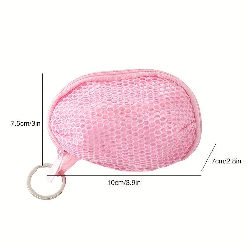 Hangable Small Mesh Coin Bag Key Earphone Storage Makeup Sponge Dustproof Bag