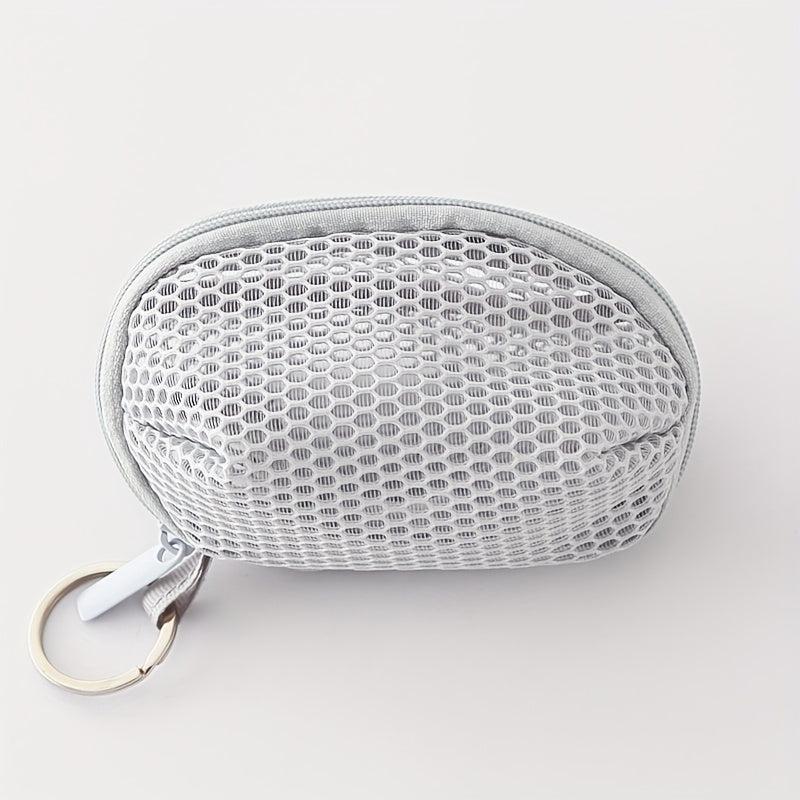 Hangable Small Mesh Coin Bag Key Earphone Storage Makeup Sponge Dustproof Bag