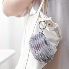 Hangable Small Mesh Coin Bag Key Earphone Storage Makeup Sponge Dustproof Bag
