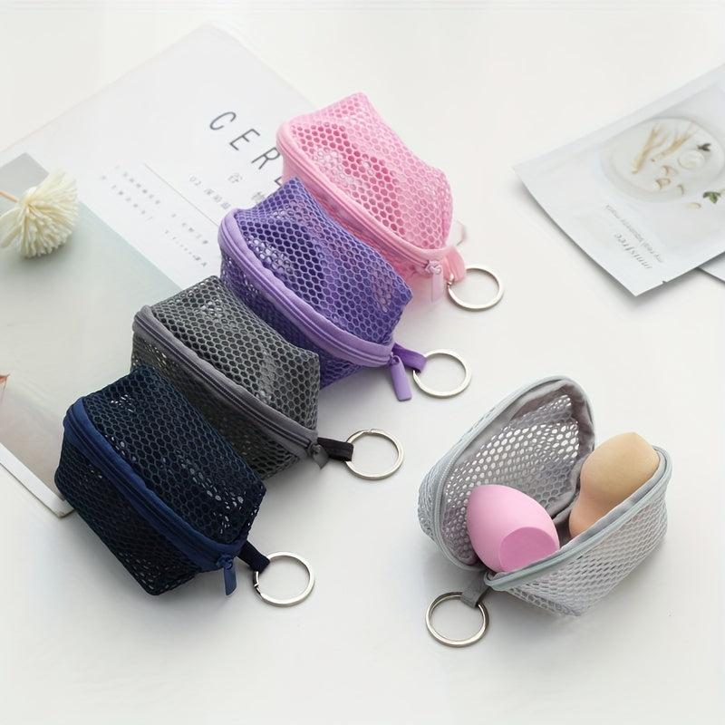 Hangable Small Mesh Coin Bag Key Earphone Storage Makeup Sponge Dustproof Bag