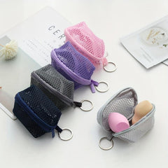 Hangable Small Mesh Coin Bag Key Earphone Storage Makeup Sponge Dustproof Bag