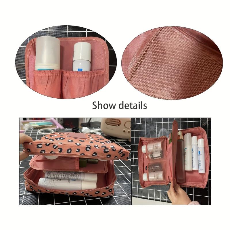 Leopard Print Travel Makeup Bag Cosmetic Organizer Zipper Pouch for Women