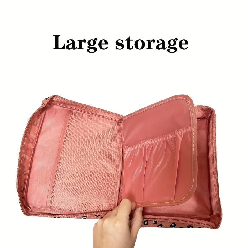 Leopard Print Travel Makeup Bag Cosmetic Organizer Zipper Pouch for Women