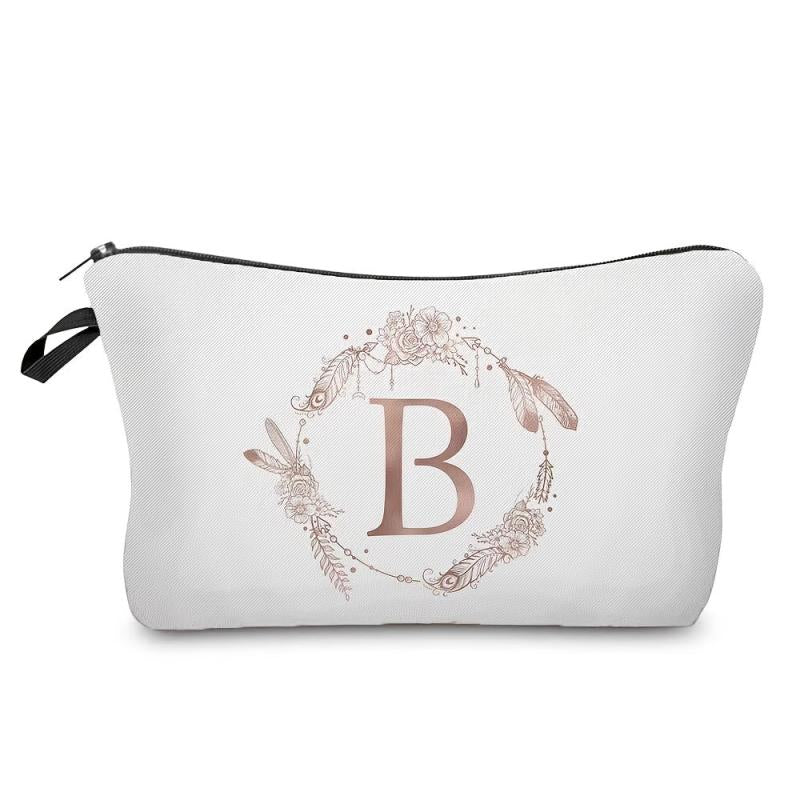 Embroidered Letter Combo Cosmetic Bag - Great Gift For Women