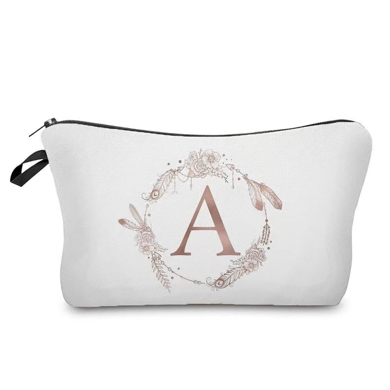 Embroidered Letter Combo Cosmetic Bag - Great Gift For Women