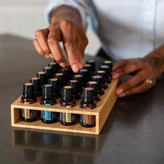 24 Holes Wooden Tray Essential Oils Storage Aromatherapy Rack