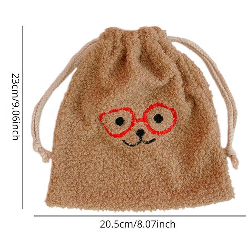 Fluffy Drawstring Makeup Bag Portable Travel Organizer Gift