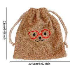 Fluffy Drawstring Makeup Bag Portable Travel Organizer Gift