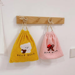 Fluffy Drawstring Makeup Bag Portable Travel Organizer Gift