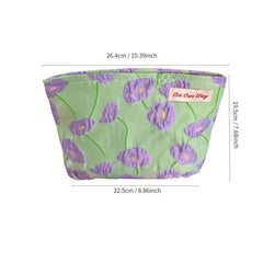 Vintage Flower Pattern Makeup Bag Zipper Cosmetic Pouch