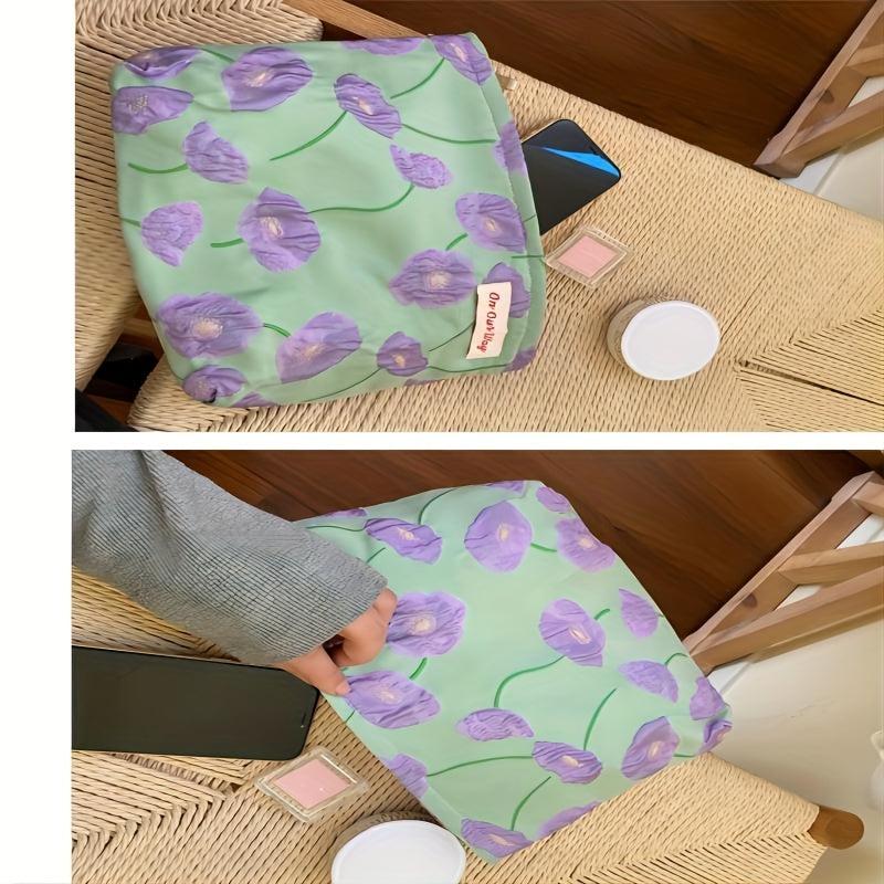 Vintage Flower Pattern Makeup Bag Zipper Cosmetic Pouch
